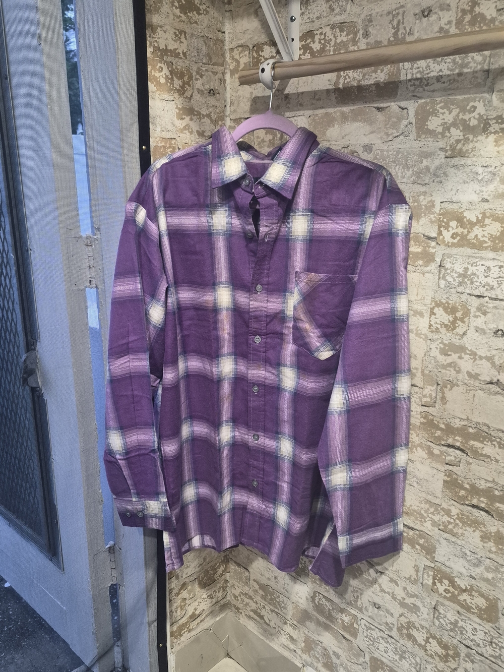 100% Soft Cotton Saugatuck Dry Goods Company Purple Plaid Flannel